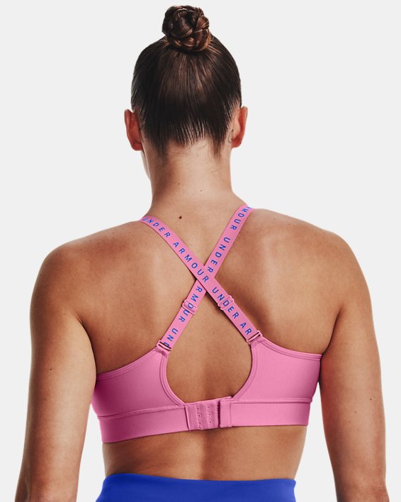 Damen UA Infinity Mid Sport-BH, Pink, pdpMainDesktop image number 5